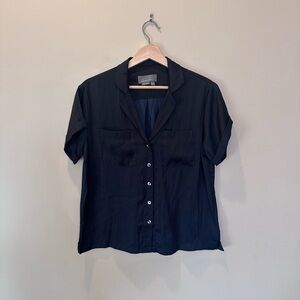 Anthropologie Black Collared Blouse